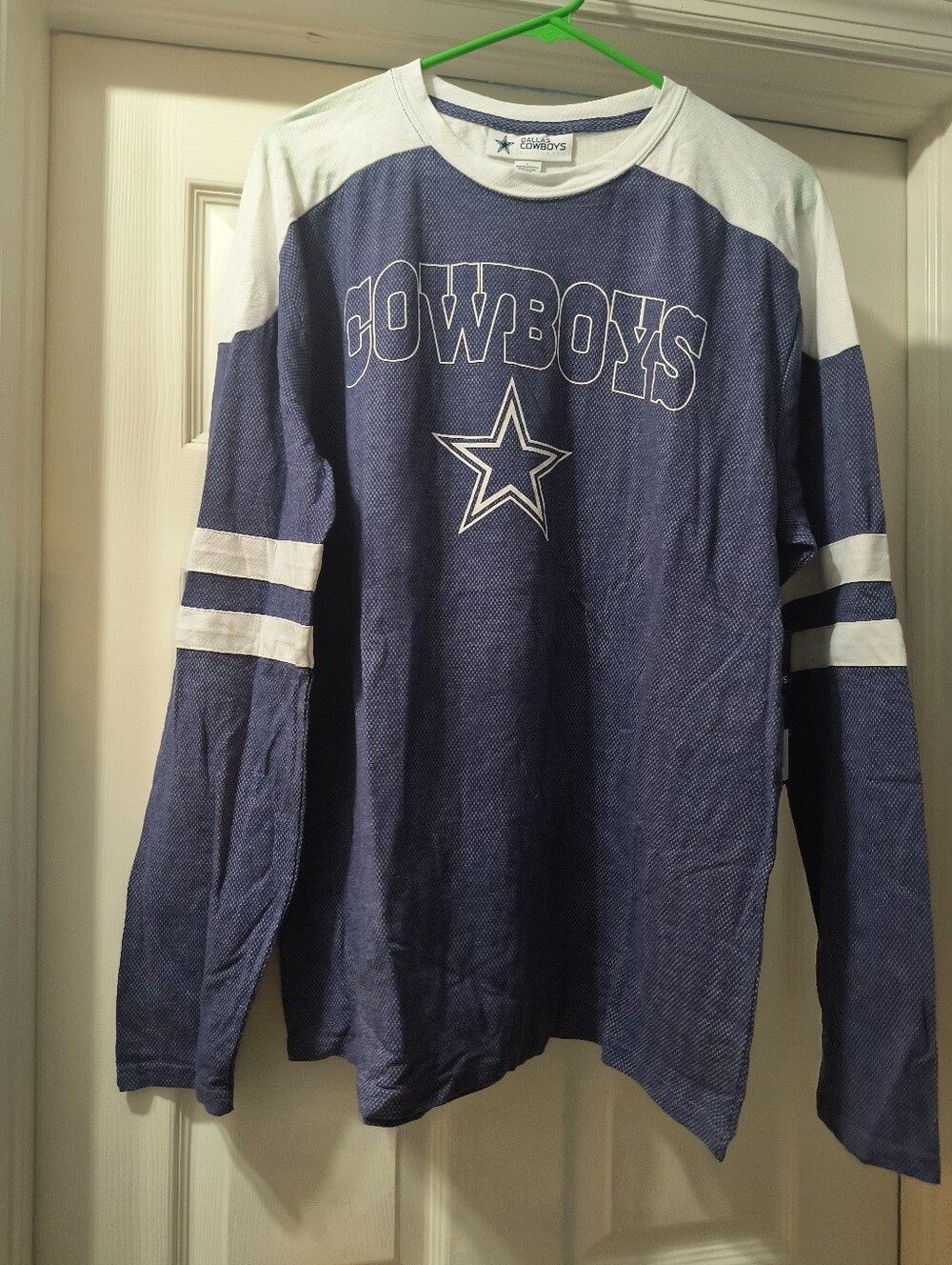 Dallas Cowboys Men's Long Sleeve Tee - Navy & White Size L NWT